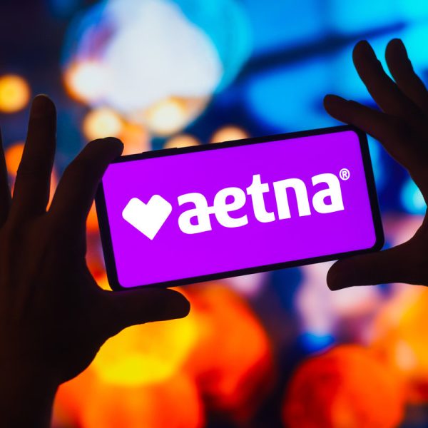 November 16, 2022, Brazil. In this photo illustration, the Aetna logo is displayed on a smartphone screen